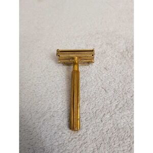Valet Vintage Double Edge Safety Razor Gold Tone Patented Antique Shaving Tool